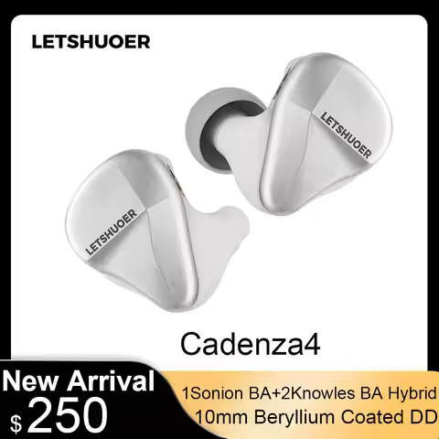 LETSHUOER Cadenza4 HiFi In-ear Earphones 10mm Beryllium Coated DD+1 Sonion BA+2 Knowles BA Hybrid Wi