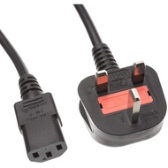 UK 3 Pin Plug To C13 Female Power Cord Cable With 13A Fuse Protection 1.2M/3M