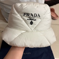 Prada 尼龍白色漁夫帽