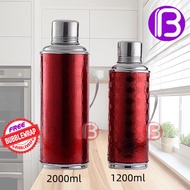 Traditional Glass Vacuum Flask Red 1.2L/2L / Thermos Merah / Thermal Flask Merah / Termos Merah Vaku
