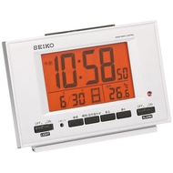 Seiko Clock Alarm Clock Electric Wave Digital Auto Light Calendar Temperature Display Silver Metallic SQ780S SEIKO