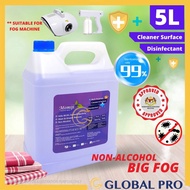 5L FOG LIQUID Disinfectant Sanitizer KKM Approve for FOG Machine / Nano Spray/Cold Mist Spray Gun/Normal Spray