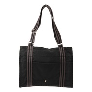 HERMES 帆布Herline Messenger Bag銀扣肩背袋Noir