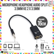 Audio Splitter Jack 3.5mm Male to Female Headphones and Microphone 16cm