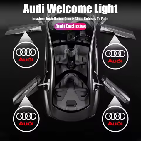 LED Car Door Ghost Shadow Projector Welcome Light Accessories Car Hub Cap For Audi S-Line A3 A4 A6 Q
