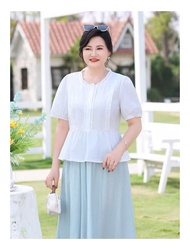 Áo trắng kiểu phối ren bigsize - G06-525