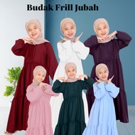 Baju Jubah Budak Jubah Front Frill Muslimah for Kids Raya : for Young Girls Size 2-12 Years