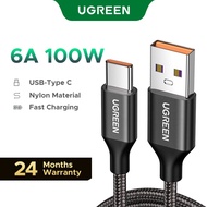 UGREEN 6A 100W USB-A to USB-C Nylon Type C Fast Charger USB Cable for Huawei P20/mate 30/p40 SCP Fas