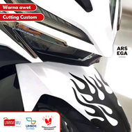 ARSEGA - Cutting Sticker Stripping Spakbor Variasi Nyala Api Hot Tribal Striping Deluxe 2020 Cuting