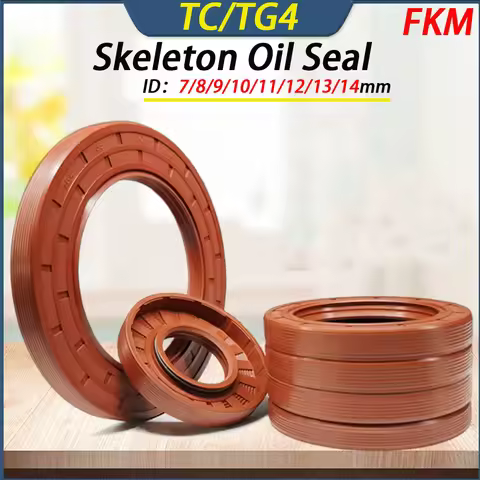 1Pcs/10Pcs ID 7/8/9/10/11/12/13/14mm FKM TC/TG4 Skeleton Oil Seal Rings Fluoro Rubber Double Lip Sea