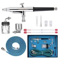 Nasedal Double Action Airbrush Side Feed 2 Cups 7cc 22cc Gravity and Siphon Feed with Air Hose for A