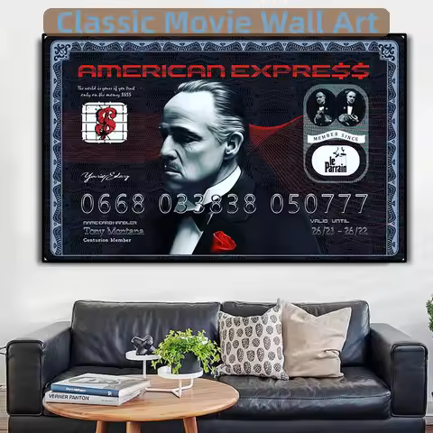 AMERICAN EXPRESS Canvas Painting Wall Art Movie Character Scarface God Father Movie Posters Prints f