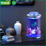 【HATELI】（8*13cm）Aquarium Tanks Betta Fish Tank Mini Acrylic Fish Tank Desktop Micro-view Viewing Aquarium Fish Tank