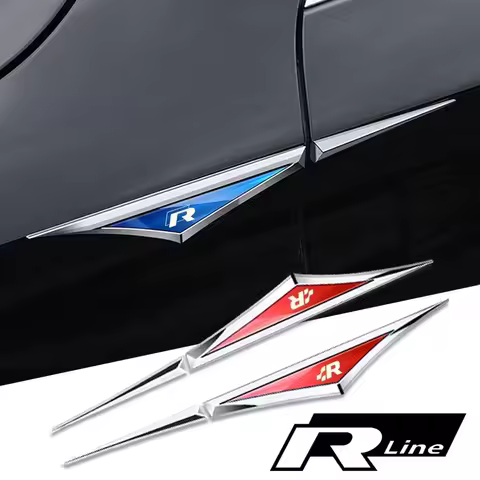 2pcs 3d alloy car stickers car accsesories for Volkswagen vw r Racing rline Passat golf 3 4 5 6 7 mk