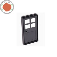 MOC black door tiles with dark gray frame size 1x4x6 buttons