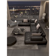 Lawrence Sofa Italy Cantonese Foshan Living Room High-End Italian Minimalist First Layer Cowhide Cor