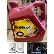COMBO PACKAGE (NEW PACKAGING) Perodua engine oil 0w20 0w-20 0/20 Fully Synthetic (4L) FOC Perodua Oil Filter
