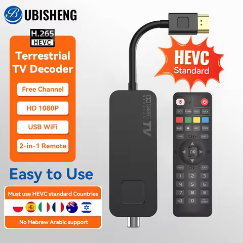 UBISHENG U3mini DVB T2 DVB C Digital TV Decoder HD Free TV Channels 7Days EPG TV Tuner for Spain Fra
