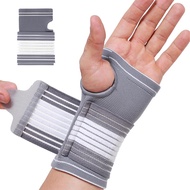 1 buah Elastik Palm setengah jari pengawal pergelangan tangan Bandage Sokongan Aksesori pengawal tan