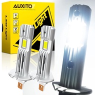 Lampu Depan LED AUXITO H1 Mentol LED Canbus H1 Nonpolarity untuk Ford Focus Fiesta Skoda Tanpa Kipas