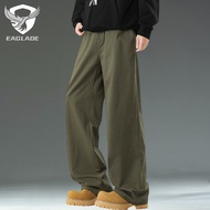 EAGLADE Tactical Cargo Baggy Loose Pants for Men 100%Cotton 810 in Green B02
