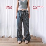 [COOZY] Boxy Stripes Pants Long Pants Wanita Sleep Pants/ Wanita Bottom/ Wanita Sleep Pants/ Wanita