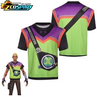 Valorant Gekko Cosplay Costume T-shirt Summer Short Sleeve Shirt for Men Casual Top Outfit Halloween