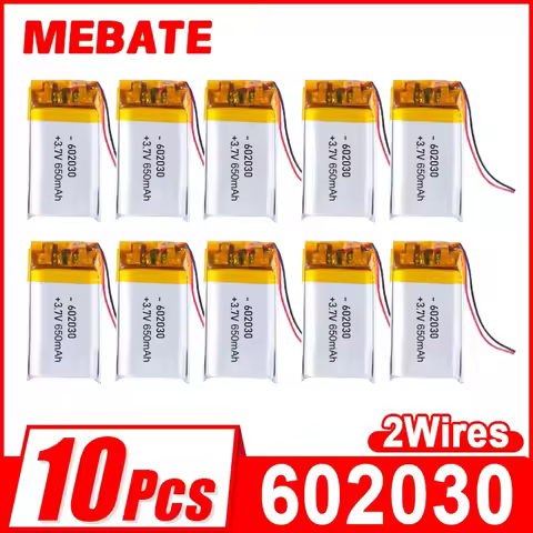 10 pcs 3.7V 650mAh Lithium Polymer Lipo Rechargeable Battery For Bluetooth Headset Camera Bracelet w