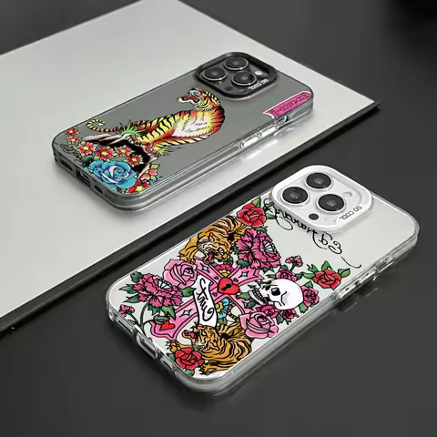 Fashion print E-Ed H-Hardy phone case FUNDA for iPhone 12 11 13 14 15 16 17Max Pro Plus Mini Color P