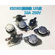 Ksd301 Thermostat 250V 10A 135 Degree Round Temperature Sensor Switch Normally Closed Live Buckle Plastic