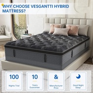 10" Full Mattress Hybrid Mattress Certipur-us Certified Memory Foam Pocket Spring Mattress In A Box 