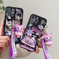 3D Kuromi Toy Pendant Wrist Strap Phone Case For Huawei Nova 10 11 11i 12 2 Lite 3E 3i 4E 5T 6 7 8i 