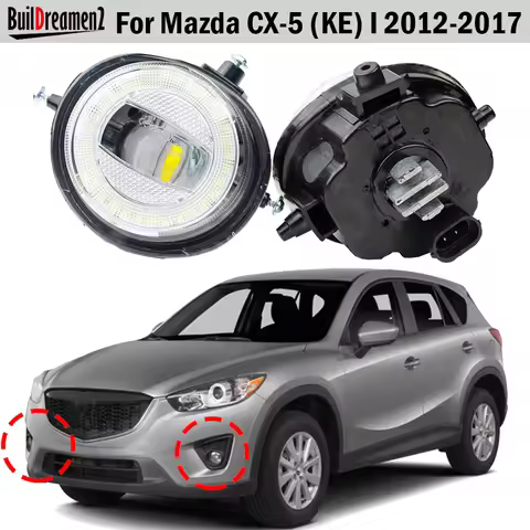 2 Pieces Car Left + Right LED Fog Light Angel Eye DRL Daylight 30W H11 For Mazda CX-5 CX5 (KE) I 201
