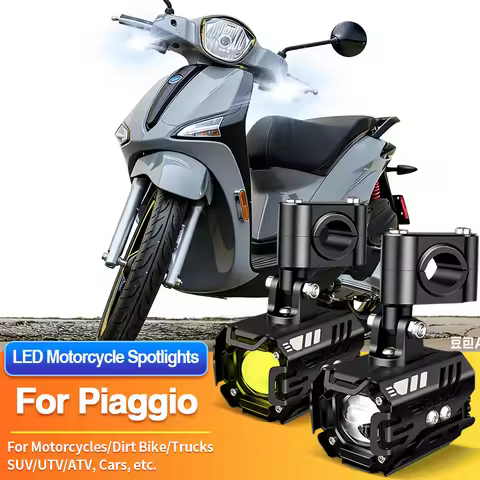2PC LED Universal Motorcycles Headlights Fog Light UTV ATV for Piaggio Ape City 200/Xtra/450 Xtra X/