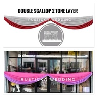 17.5ft Double Scallop 2 Tone Layer Canopy Fit 18ft x 18ft & 20ft x 20ft Tent Wedding Canopy Khemah
