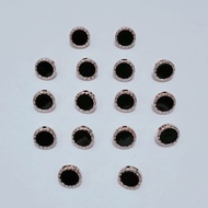 Kancing Jamur Motif Gerigi Hitam Putih kancing import 100 pcs Kancing Baju 11 mm
