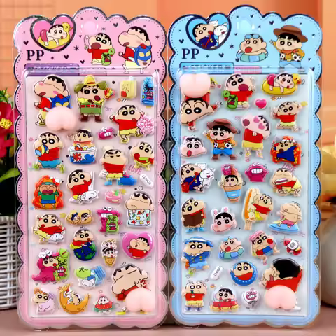 4style Kawaii Crayon Shin-Chan Luminous Soft Pinched 3D Puffy Buttock Sticker Stress Relief Cute Pho