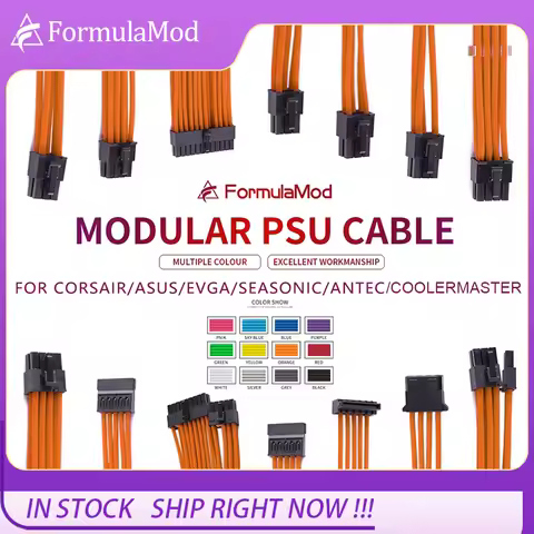 FormulaMod Fully Modular PSU Cable Kit, 18AWG Sleeved, Kit For Corsair/ASUS/Antec/Seasonic/Coolermas