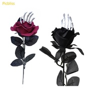 Picbliss Halloween Flower Artificial Rose with Hand Bone Silk Rose Flower Bouquet for Halloween Part