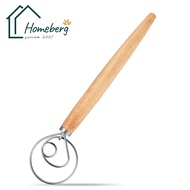 HOMEBERG Danish whisk ไม้พาย ตะกร้อตีไข่ ตะกร้อมือ ที่ตีไข่ ที่ตีแป้ง ผสมอาหาร แป้ง ขนมปัง เบเกอรี่ 