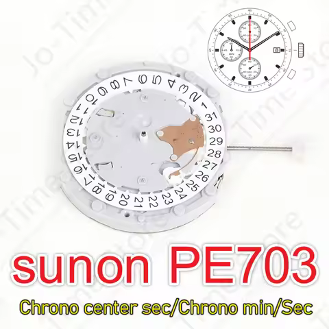 PE703 Movement China Sunon PE70 Movement Three Hands With 3eyes ＆Date Small Chronograph Second ＆ Min