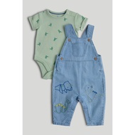 Mothercare Denim Dungarees and Bodysuit Outfit