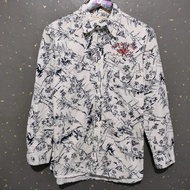 Kemeja Lengan Panjang Full Print Avirex Original Second Thrift Murah