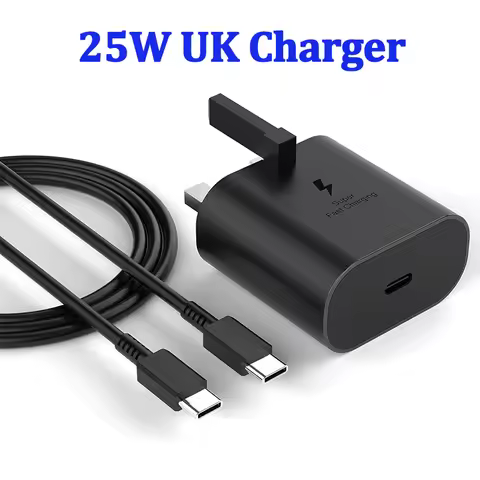 25w UK Plug Super Fast Charger Adapter Type C Cable For Galaxy Z Flip Fold 6 5 4 3 2 S20 S21 S22 S23