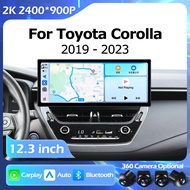 Android Os 12.3 Inch For Toyota Corolla 2019-2025 E210 Car Radio Multimedia Video Player Navigation 