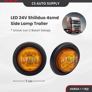 1PC x LED 24V Shiliduo Marker Lights7cm 4smd Yellow Round Trailer Lori 2 Bateri Lampu Sisi Jenis Lep