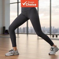 Skin-friendly high-waist nude yoga pants with cinched tummy and lifted glutes.  Seluar Yoga Bogel Pi
