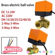 UMISTYDREAMUM9U 1Pcs Solenoid Valve, DN15/DN20/DN25 220V AC 12V DC Electric Ball Valve,  Three-Wire 