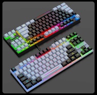 FIREWOLF 87 Key Mechanical Feeling Mixed Color Bcaklight Gaming Keyboard K10