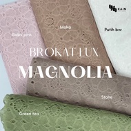premium Bahan Kain Brokat Brukat Lux Lace Cord Magnolia per 0,5 meter